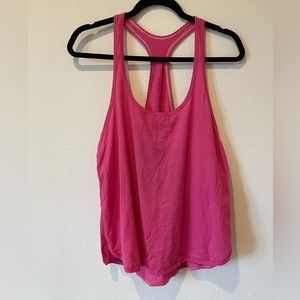 Lululemon pink scalloped edge, striped tank – size 8